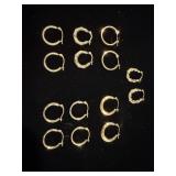 (7) pairs 10Kt gold pierced earrings
