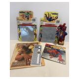 Vtg Spiderman bubble bath & mouse pad & misc