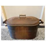 Antique laundry boiler wash tub with lid