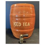 Vtg Barrel shaped beverage dispenser 11" H no lid