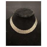 Sterling silver woven necklace