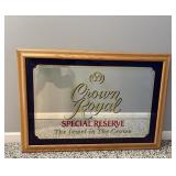 Crown Royal framed mirror 39"W x 28"H