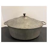 Vtg cast aluminum oval roaster 12.5" oval x 5"H