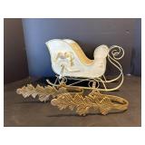 Vtg Sleigh & curtain holders