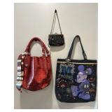 Mickey tote & Vtg brown clutch purse Liz Claiborn.
