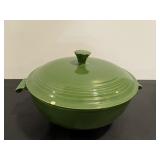 Vintage Fiesta Ware Green Covered Caqsserole Dish.