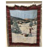 Winter scene throw 46"W x 58"H
