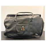Vtg Black leather Disney travel duffle bag