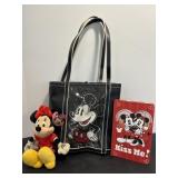 Mickey Mouse purse, stuffed Minni mouse & misc