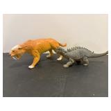 Imperial Toy Smilodan 1989 & PVC Pinacosaurus..