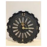 Up Cycled Cast-Iron Planter Seed Plate Clock..