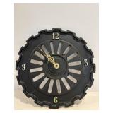 Up Cycled Cast-Iron Planter Seed Plate Clock..