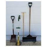 Weed eater 10" electric trimmer, rakes & shovel