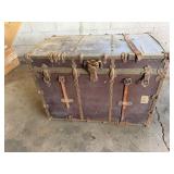 Vtg metal chest 36.25"W x 22"D x 26"H