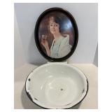 Vtg Coca Cola tin serving tray & Vtg white....