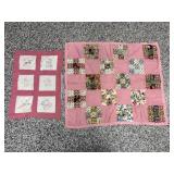 Handmade baby quilts 38"x 30" & 18" x25".