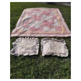 Handmade quilt 80" x 96" & pillow shams