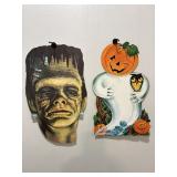 Vtg Halloween die cut cardboard.