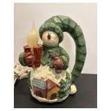 Vtg Snowman nightlight folk art - works
