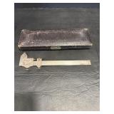 Vtg metal vernier caliper with case