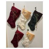 Vintage Christmas Stockings, Light Colored One...
