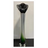 Hand blown art glass vase 15.5"H shaped....