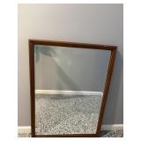 Vtg Heavy beveled framed mirror 28"W x 38"H
