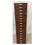 Vtg Multi drawer cabinet 15"W x 19"D x 63"H