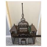 Vtg Metal Decorative bird house 26"W x 10.5"D x..