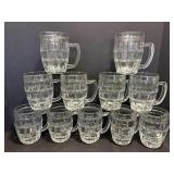 Vtg Glass barrel mugs