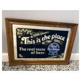Pabst Blue Ribbon painted glass picture...