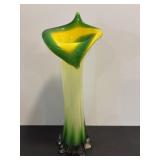 Vtg art glass vase 12"H