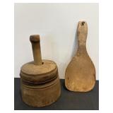 Antique wooden butter mold with Rosette pattern