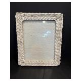 Antique White Wicker Picture Frame 10"W X 12"H