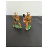 Vtg Manoil or Barclay lead toy soldier flag ...