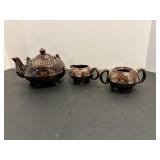 Vintage Japanese Terracotta Teapot, Creamer, ...