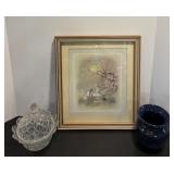 Vtg Glass covered candy dish, Andres Orpinas...
