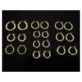 (10) pair 14Kt pierced earrings