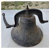 Vtg Cast iron bell 14"D.