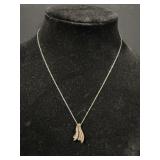 Sterling silver chain - pendent marked 10Kt