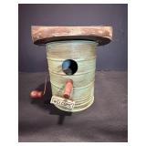 Birdhouse out of a flour sifter 7"H