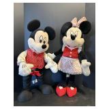 Vtg Mickey & Minnie Mouse dolls 25" tall