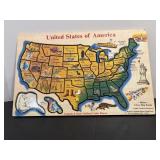 Vintage Deluxe USA Map Puzzle