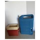 (2) Plastic battery boxes for boat & Igloo 6-gal..