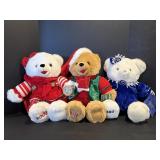 Vtg Snow flake teddy 20" tall, Keepsake Memories..