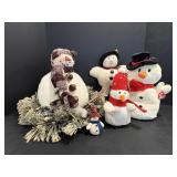 Vtg Snowmen & snowman center piece