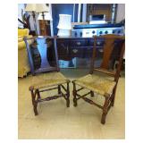 Two Straw Bottom Chairs