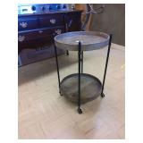 Two Tier Plant Stand with Wheels