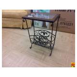 Accent Table Magazine Rack, approximately 17" x 12" x 25" tall