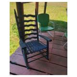 Rocking Chair and Metal Lawn Chairs